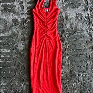 Elegant orange Sleeveless Dress